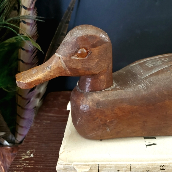 Handcarved wooden duck decoy, Cozy Cabincore, man cave, hunting lodge - Picture 6 of 11